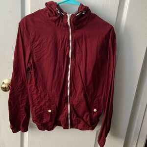 Burgundy Long Sleeve Zip Up - Medium